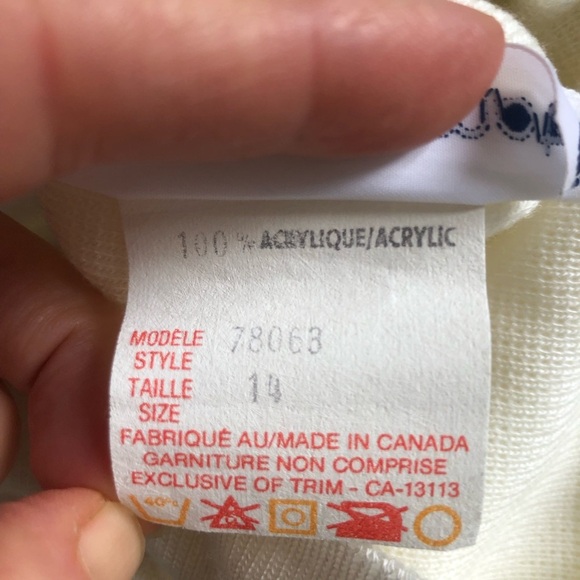 Vintage White Ivory Pleated Knit Pull On Skirt Size 14 - Picture 8 of 8